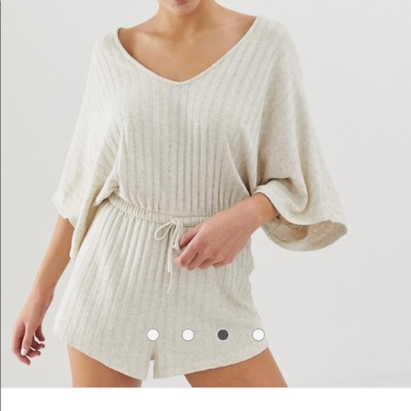 ASOS lounge ribbed short romper - Picture 3 of 4